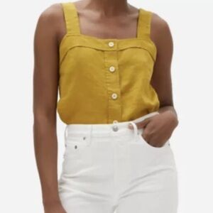 Everlane Sz 6 Linen Mustard Picnic Tank